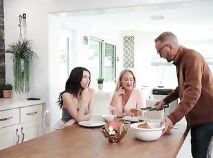 REALITY KINGS - Maya Woulfe Seduces Her Stepmom Wendy Raine While Her Dad Prepares Their Food