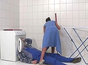 MMV FILMS German Mom draining the plumber