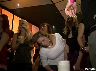 Girls overwhelmed with sexual emotions get thoroughly nailed in the club