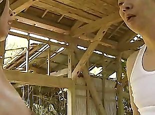 Asian bitch roped up so the man can fuck her